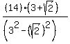 %28%2814%29%283%2Bsqrt%282%29%29%29%2F%28%283%5E2-%28sqrt%282%29%29%5E2%29%29
