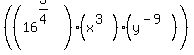 %28%2816%5E%283%2F4%29%29%2A%28+x%5E%283%29%29%2A%28y%5E%28-9%29%29%29
