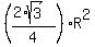 %28%282%2Asqrt%283%29%29%2F4%29%2AR%5E2