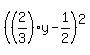 %28%282%2F3%29y-1%2F2%29%5E2