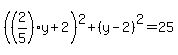 %28%282%2F5%29y%2B2%29%5E2%2B%28y-2%29%5E2=25