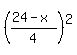 %28%2824-x%29%2F4%29%5E2