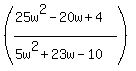 %28%2825w%5E2-20w%2B4%29%2F%285w%5E2%2B23w-10%29%29