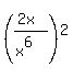 %28%282x%29%2F%28x%5E6%29%29%5E2