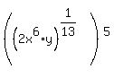 %28%282x%5E6%2Ay%29%5E%281%2F13%29%29%5E5