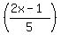 %28%282x-1%29%2F5%29