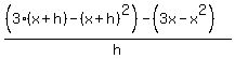 %28%283%28x%2Bh%29-%28x%2Bh%29%5E2%29-%283x-x%5E2%29%29%2Fh