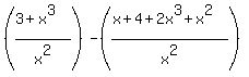 %28%283%2Bx%5E3%29%2Fx%5E2%29-%28%28x%2B4%2B2x%5E3%2Bx%5E2%29%2Fx%5E2%29