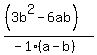 %28%283b%5E2-6ab%29%29%2F%28-1%28a-b%29%29
