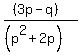 %28%283p-q%29%29%2F%28%28p%5E2%2B+2p%29%29