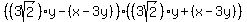 %28%283sqrt%282%29%29y-%28x-3y%29%29%28%283sqrt%282%29%29y%2B%28x-3y%29%29