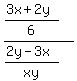 %28%283x%2B2y%29%2F6%29%2F%28%282y-3x%29%2Fxy%29