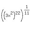%28%283x%5E2%29%5E22%29%5E%281%2F11%29%5E%22%22