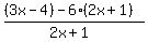 %28%283x-4%29+-+6%282x%2B1%29%29%2F%282x%2B1%29