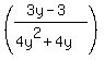 %28%283y-3%29%2F%284y%5E2%2B4y%29%29