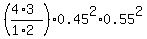 %28%284%2A3%29%2F%281%2A2%29%29%2A0.45%5E2%2A0.55%5E2