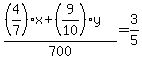 %28%284%2F7%29x%2B%289%2F10%29y%29%2F700=3%2F5
