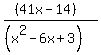 %28%2841x-14%29%29%2F%28%28x%5E2-6x%2B3%29%29
