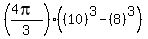 %28%284pi%29%2F3%29%28%2810%29%5E3-%288%29%5E3%29