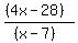 %28%284x-28%29%29%2F%28%28x-7%29%29