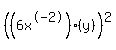 %28%286x%5E-2%29%2A%28y%29%29%5E2