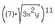 %28%287%29sqrt+%283x%5E2y%29%29%5E11