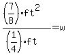%28%287%2F8%29ft%5E2%29%2F%28%281%2F4%29ft%29+=w