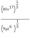 %28%2880x%5E17%29%5E%281%2F3%29%29%2F%28%289yz%5E%286%29%29%5E%281%2F3%29%29