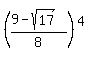 %28%289+-+sqrt%2817%29%29%2F8%29%5E4
