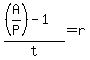 %28%28A%2FP%29-1%29%2Ft+=+r