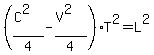 %28%28C%5E2%29%2F4-%28V%5E2%29%2F4%29T%5E2=L%5E2