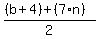 %28%28b%2B4%29%2B%287%2An%29%29%2F2