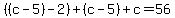 %28%28c-5%29-2%29%2B%28c-5%29%2Bc=56