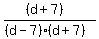 %28%28d%2B7%29%29%2F%28%28d-7%29%2A%28d%2B7%29%29
