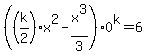 %28%28k%2F2%29x%5E2+-+x%5E3%2F3%290%5Ek+=+6