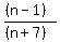 %28%28n-1%29%29%2F%28%28n%2B7%29%29