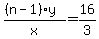 %28%28n-1%29y%29%2Fx=16%2F3