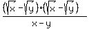 %28%28sqrt%28x%29-sqrt%28y%29%29%28sqrt%28x%29-sqrt%28y%29%29%29%2F%28x-y%29