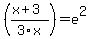 %28%28x%2B3%29%2F3x%29+=+e%5E2