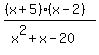 %28%28x%2B5%29%28x-2%29%29%2F%28x%5E2%2Bx-20%29
