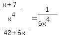 %28%28x%2B7%29%2Fx%5E4%29%2F%2842%2B6x%29=1%2F%286x%5E4%29