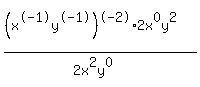 %28%28x%5E-1y%5E-1%29%5E-+2+%2A+2x%5E0y%5E2%29%2F%282x%5E2y%5E0%29