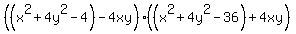%28%28x%5E2%2B4y%5E2-4%29-4xy%29%2A%28%28x%5E2%2B4y%5E2-36%29%2B4xy%29