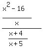%28%28x%5E2+-+16%29%2Fx%29%2F%28%28x+%2B4%29%2F%28x+%2B+5%29%29