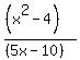 %28%28x%5E2-4%29%29%2F%28%285x-10%29%29