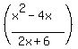 %28%28x%5E2-4x%29%2F%282x%2B6%29%29