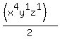 %28%28x%5E4y%5E1z%5E1%29%29+%2F+2
