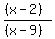 %28%28x+-+2%29%29%2F%28%28x-9%29%29