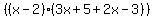 %28%28x-2%29%283x%2B5%2B2x-3%29%29