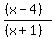 %28%28x-4%29%29%2F%28%28x%2B1%29%29
